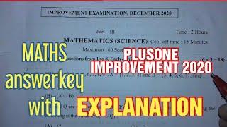 PLUSONE IMPROVEMENT 2020 ANSWERKEY WITH EXPLANATION 