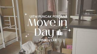 MOVING VLOG college move-in day getting key room tour unpack final year  UiTM Puncak Perdana