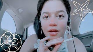 asmr • French girl sketches the ocean on your face