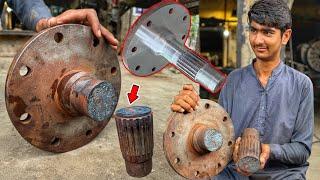 Unthinkable Fiat tractor broken rear wheel axle repaired with amazing technique