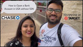 How to Open a Bank Account without SSN in USA  Target Shopping  IndianJain Vlogger in USA