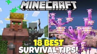 The 18 BEST Survival Minecraft Tips That No One Talks About Minecraft Tutorial