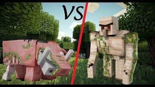 Iron Golem VS 5 Zombie Hoglin Zoglin Minecraft Mob battle