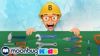 Learn about Tools With Blippi   Trains for Children  Train Song  Moonbug for Kids