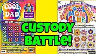 2024 ANNUAL CUSTODY BATTLE MOM VS DAD LOTTERY SCRATCH OFF TICKETS #lottery #scratchers mothers day