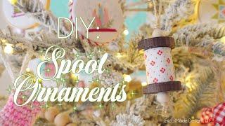 DIY Fabric Spool Ornaments No-Sew Handmade Christmas