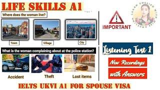 IELTS A1 Life Skills Listening Test  New Recordings with Answers  Important Topics Spouse Visa