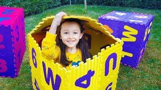 ÖYKÜ and DAD Play Hide and Seek with colorful Magic Latter boxes