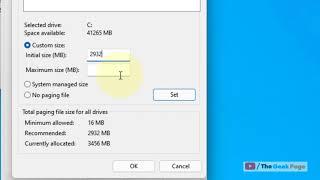 Custom Paging File Size for windows 11 4 GB  8 GB 16 GB RAM