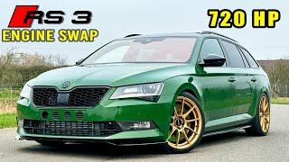 720HP SKODA SUPERB 2.5 TFSI  315KMH REVIEW on AUTOBAHN