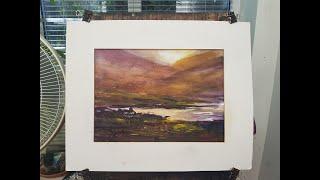 Loose Watercolour Landscape Painting of Scottish Highlands