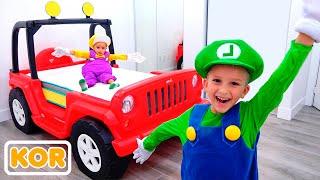 블라드와 니키는 장난감 자동차와 함께 플레이를 척  아이들을위한 재미있는 동영상