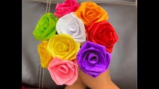 How to make quick and easy tissue paper roses️ Diy Tissue paper flower - Mother’s Day craft 