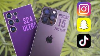 Samsung Galaxy S24 Ultra vs iPhone 15 Pro Max - Instagram Snapchat & TikTok Camera Test