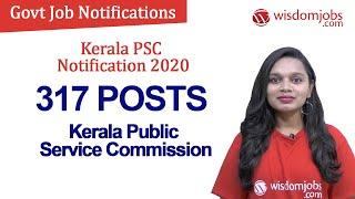 Kerala PSC Notification 2020  Kerala Public Service Commission @Wisdom jobs