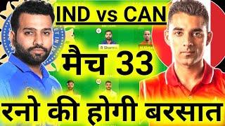 IND vs CAN Dream11  IND vs CAN Dream11 Prediction  India vs Canada T20 WC Dream11 Team Today