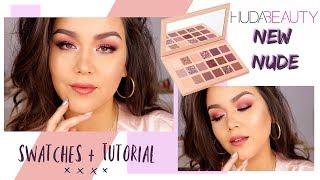 HUDA BEAUTY NEW NUDE PALETTE  REVIEW + TUTORIAL