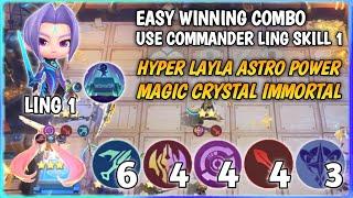 HYPER LAYLA ASTRO MAGIC CRYSTAL IMMORTAL ONE SHOOT ONE KILL MAGIC CHESS MOBILE LEGENDS LING SKILL 1