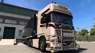 Euro Truck Simulator 2 truck mods 1.50 Scania DC16 V8 Straight Pipe Sound 520hp【ETS2】ProMods Map＃41