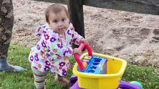 Baby Lucy almost learning to walk