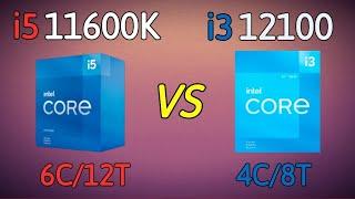 i3 12100 vs i5 11600K - benchmark and test in 6 games 1080p