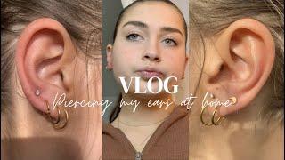 Piercing my ears AT HOME 4 piercings