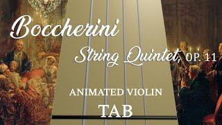 String Quintet in E Major Op.11 No.5 Boccherini - Animated Violin Tabs