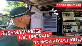 Bushman 12volt Fridge Fan Upgrade Controlled by Thermostat Canopy Travelling Australia Off Grid