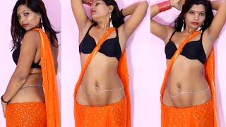 very Ultra Low Waist Saree Wear without Blouse