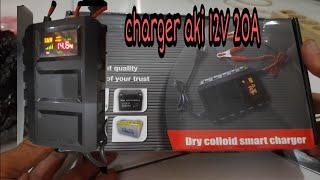 unboxing charger aki 12v 20A