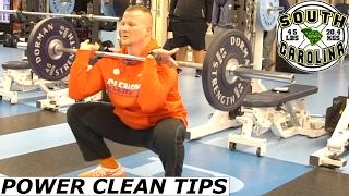 POWER CLEAN TECHNIQUE TIPS ADAM SMOTHERMAN CLEMSON UNIVERSITY TIGERS STRENGTH DEMO