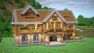 Minecraft How To Build a Large Survival HouseBuild Tutorial#50  마인크래프트 건축 야생 집 인테리어