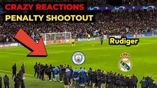 Man City vs Real Madrid penalty shootout Crazy reactions to Rudiger penalty goal