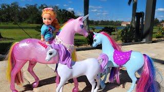 Unicorn queen  Elsa & Anna toddlers - fantastical horse friends