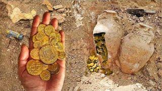 Metal Detecting Strikes Gold Unearthing Glittering Coins in Ancient Pottery