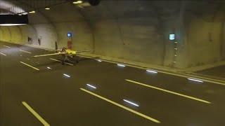 Stunt pilot flies plane through two road tunnels