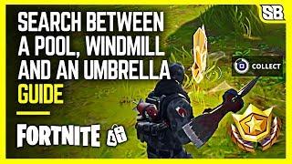 Fortnite Guide - Search Between A Pool Windmill And An Umbrella - Challenges
