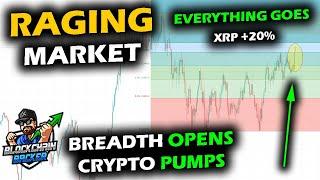 CRYPTO PRICES ROCKET for Bitcoin Price Chart Altcoin Market and XRP +20% as Breadth OPENS WIDE UP