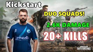 LG Kickstart - 20+ KILLS 2.6K Damage - DUO SQUADS - PUBG