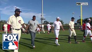 Ken Griffey Jr. & Sr. Reds & Cubs emerge from corn for Field of Dreams game  MLB on FOX