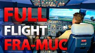 Airbus A320 Frankfurt to Munich including Checklists Takeoff Cruise and Landing