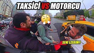 Trafikte Sinir Krizi Taksici ile Motorcu Karşı Karşıya Türkiyedeki Motorcu Olayları