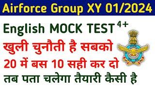 Airforce XY English Mock Test 4  Airforce Group X and Y English Practice Set For 2024 batch  IAF