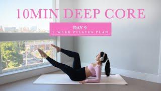 10MIN Toned Abs & Strong Deep Core Pilates   DAY 9 - 2 Week Pilates Challenge  madeleineabeid