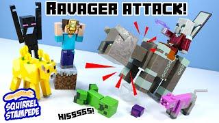 Minecraft Craft-A-Block Raid Captain and Ravager Collection Review