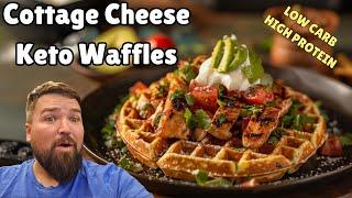 Keto Cottage Cheese Savory Waffles For Dinner  Delicious  High Protein & Low Carb Recipe