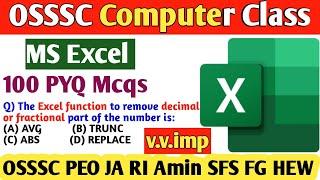 MS Excel 100 Previous year QuestionComputer class for OSSSC PEO JA RI ARI AMIN SFS FG AS Exam 2023