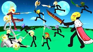 Voltaic Spearton vs Golden Giant Swordwraths Spearton all skin Mega Boss - a stick animation