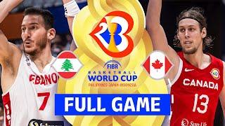 Lebanon v Canada  Full Basketball Game  FIBA Basketball World Cup 2023