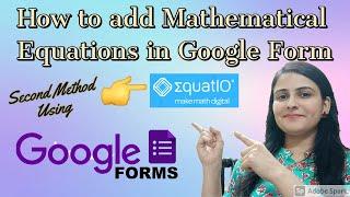 Mathematical Equations in Google Forms - How to addinsert Math EquationsSymbols in Google Form